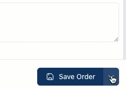 Cursor clicking on the Save Order dropdown and selecting Remove Draft